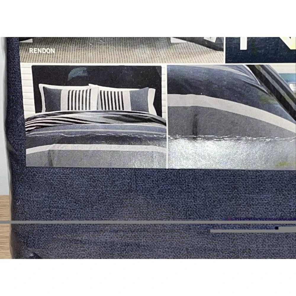 NAUTICA Home Twin Duvet Cover Set RENDON Blue Stripe Pattern 100% Cotton NWT